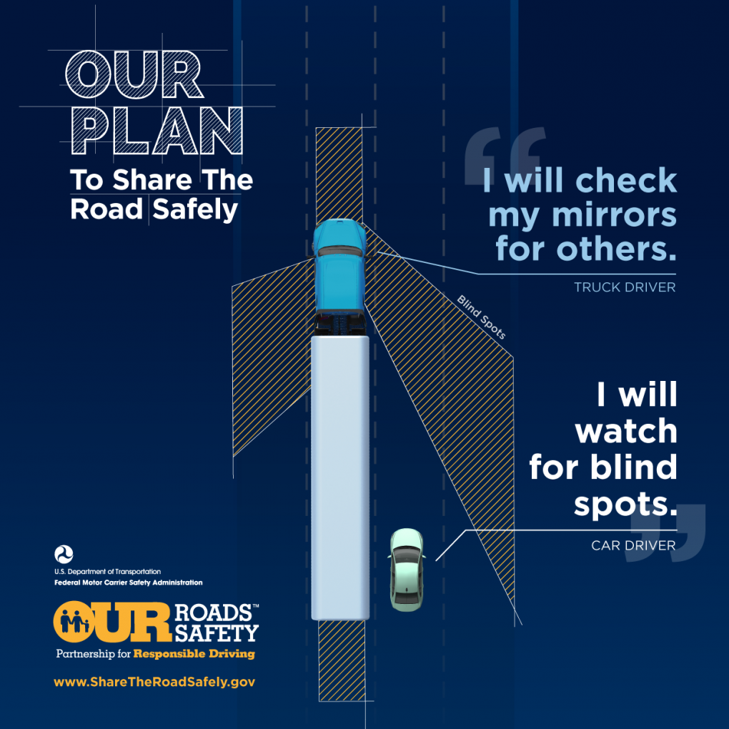 FMCSA Our Roads Our Safety campaign infographic about truck safety