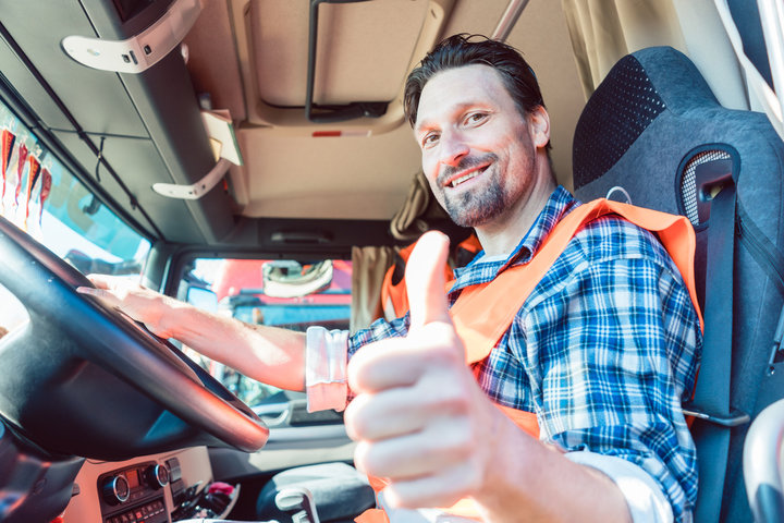Truck driver at work representing professional driver training and safety
